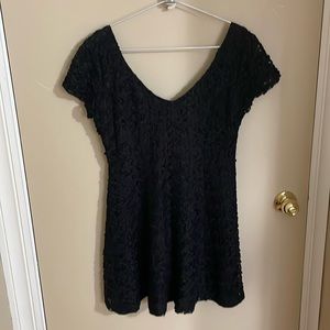 Anna Sui, black lace dress, M